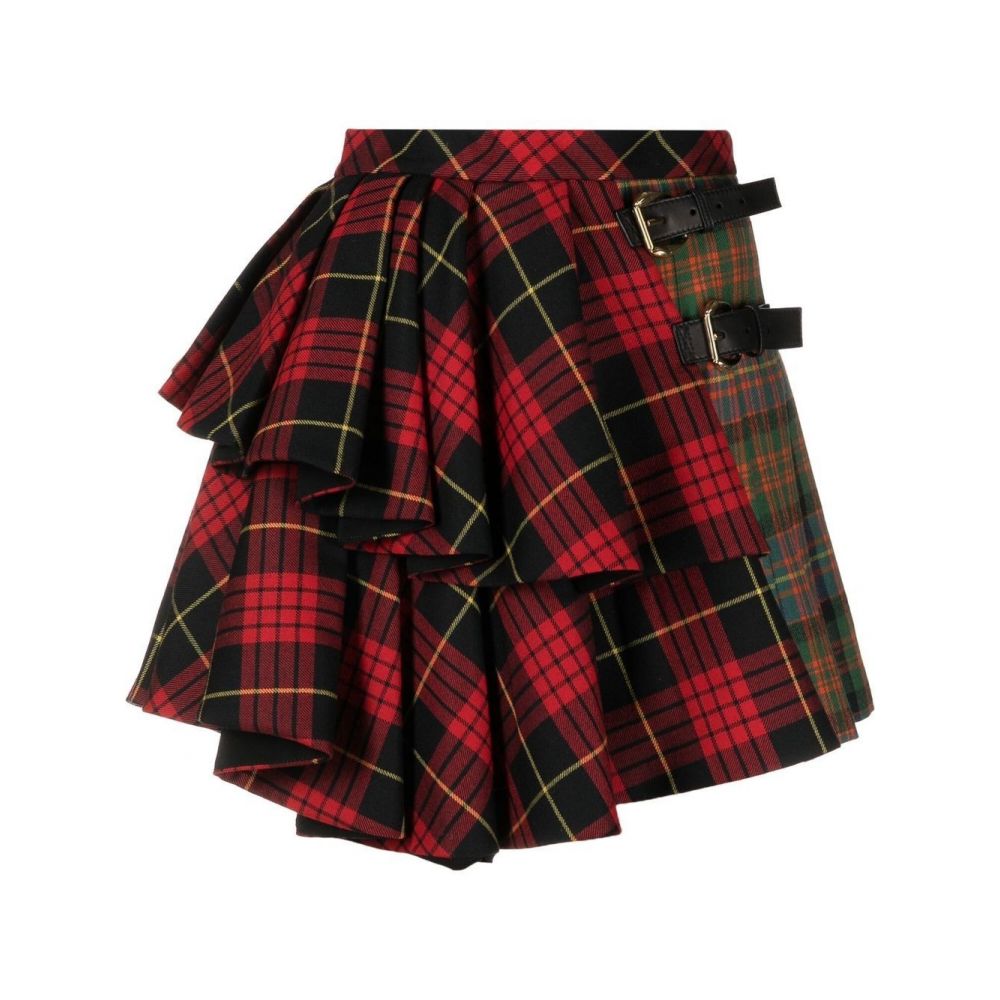Roberto Cavalli - check-pattern pleated mini skirt