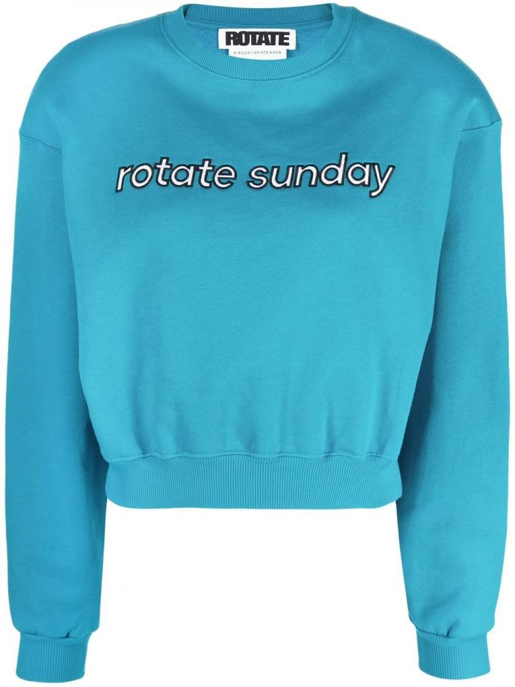 Rotate - Cece logo-embroidered sweater blue