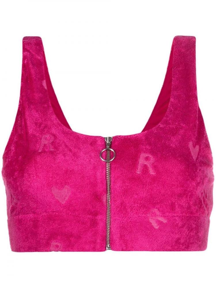 Rotate - heart motif cropped top pink