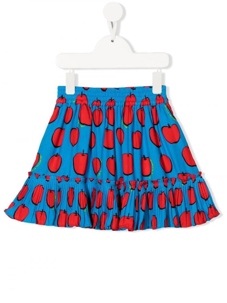 Stella McCartney Kids - apple-motif ruffle-trim skirt