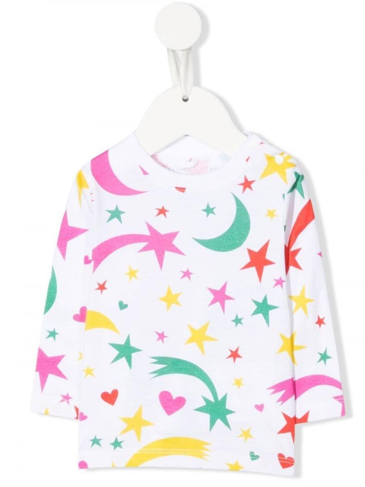 Stella McCartney Kids - shooting-star long-sleeve T-shirt rainbow