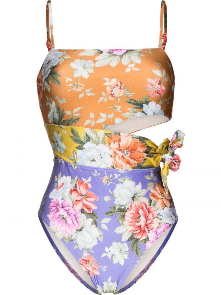 Zimmermann - Andie floral-print spliced scarf swimsuit