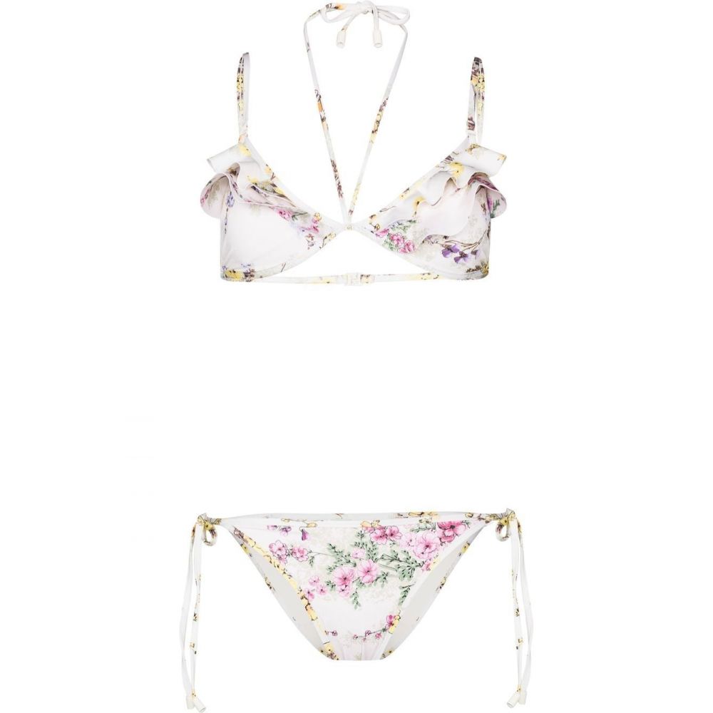 Zimmermann - floral-print ruffle bikini