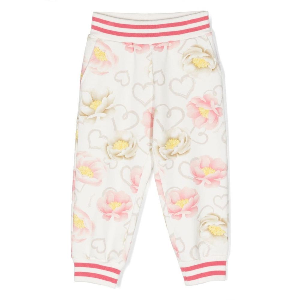 Monnalisa - floral-print stretch-cotton trousers