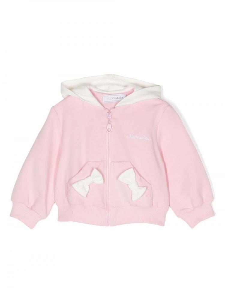 Monnalisa - bow-detail zipped hoodie