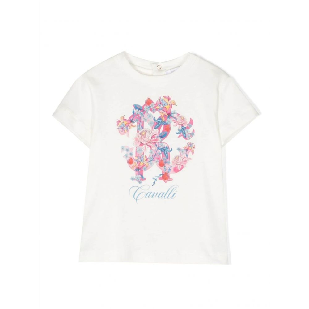 Roberto Cavalli Kids - monogram-print cotton T-shirt