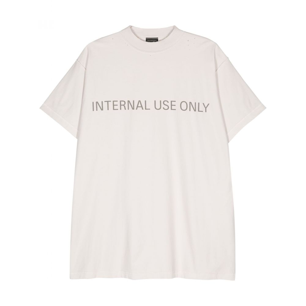 Balenciaga - text-print distressed T-shirt