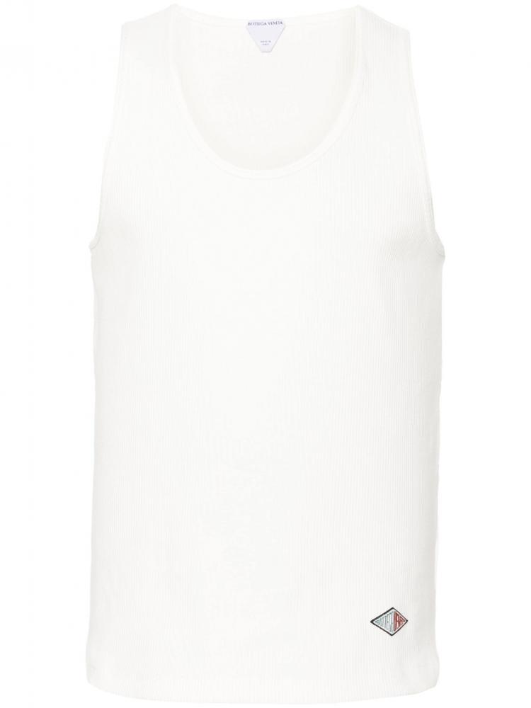 Bottega Veneta - logo-patch ribbed tank top