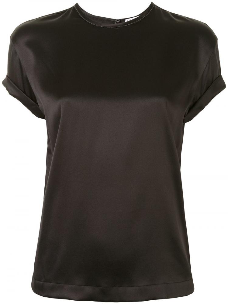 Brunello Cucinelli - Stretch silk satin T-shirt