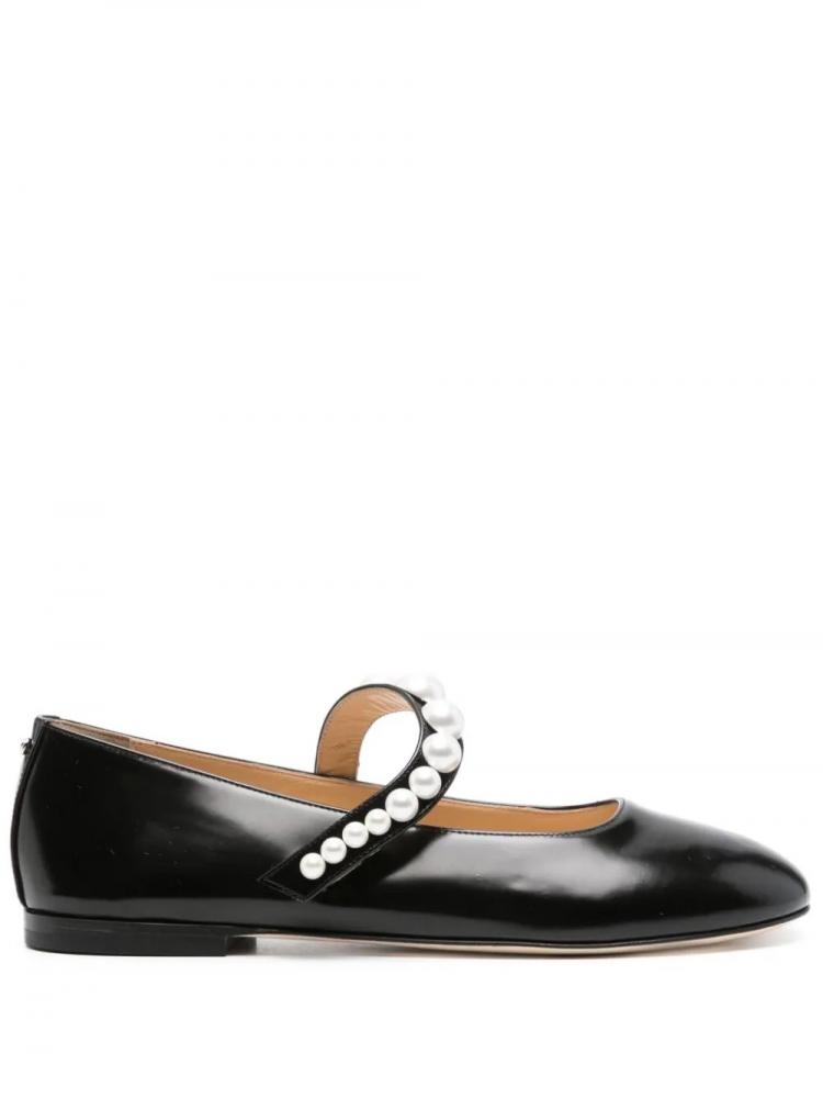 Mach & Mach - faux-pearl leather ballerina shoes