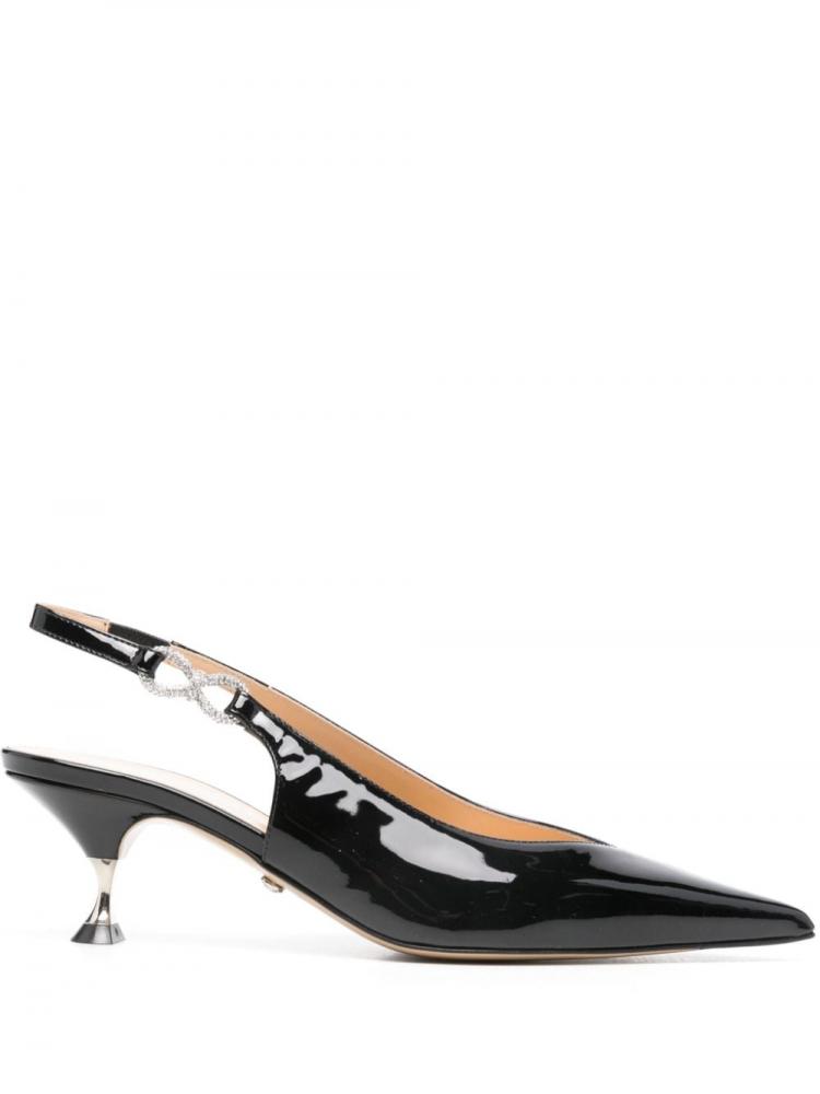 Mach & Mach - 60mm crystal-bow slingback pumps