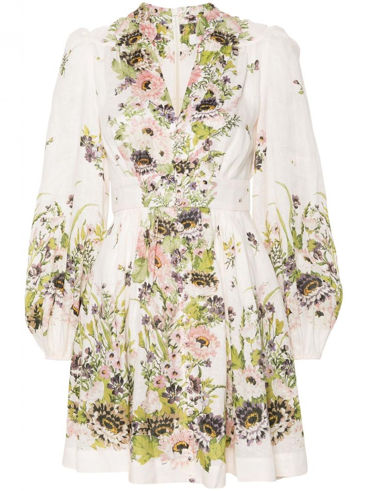 Zimmermann - Halliday Plunge linen mini dress