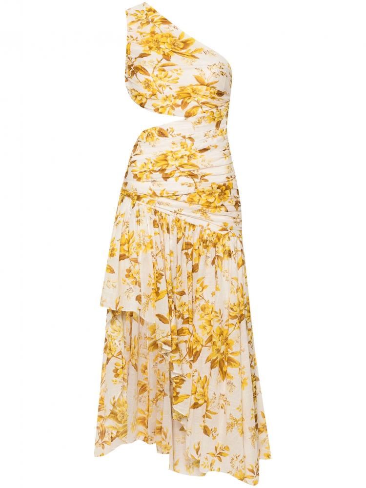 Zimmermann - Golden asymmetric maxi dress