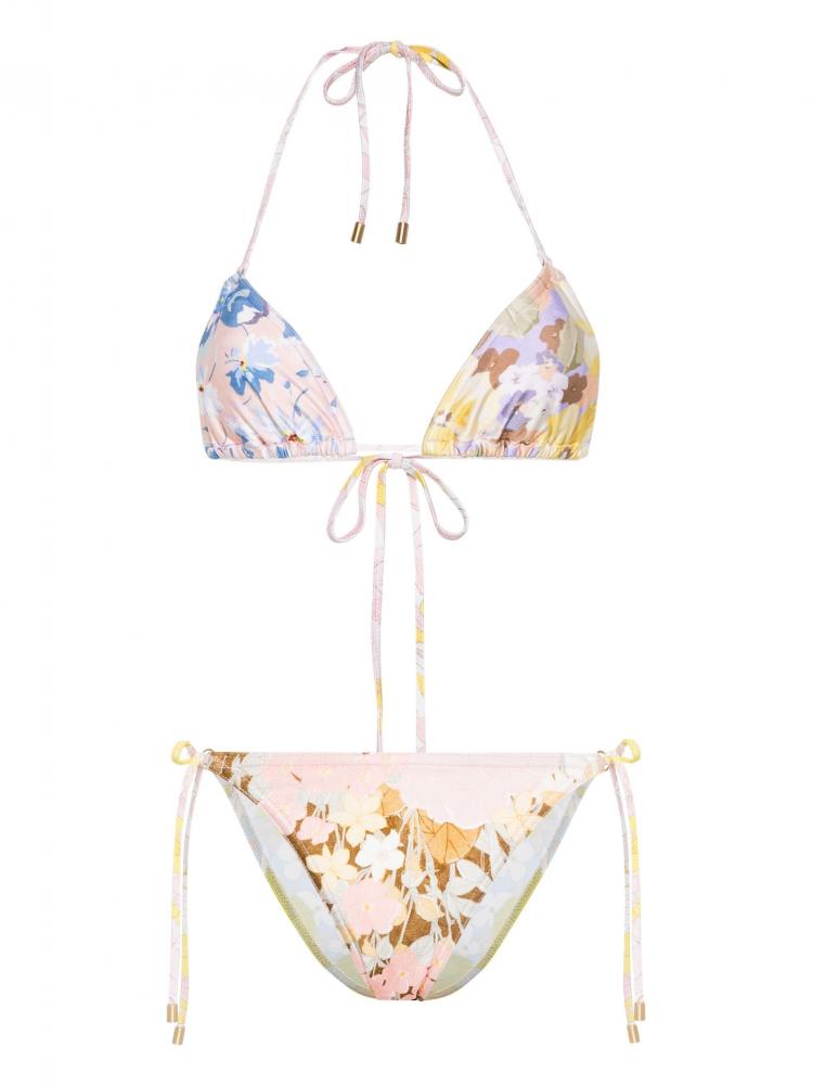 Zimmermann - floral-print triangle bikini