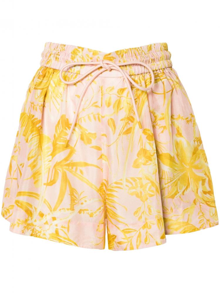 Zimmermann - floral-print silk shorts