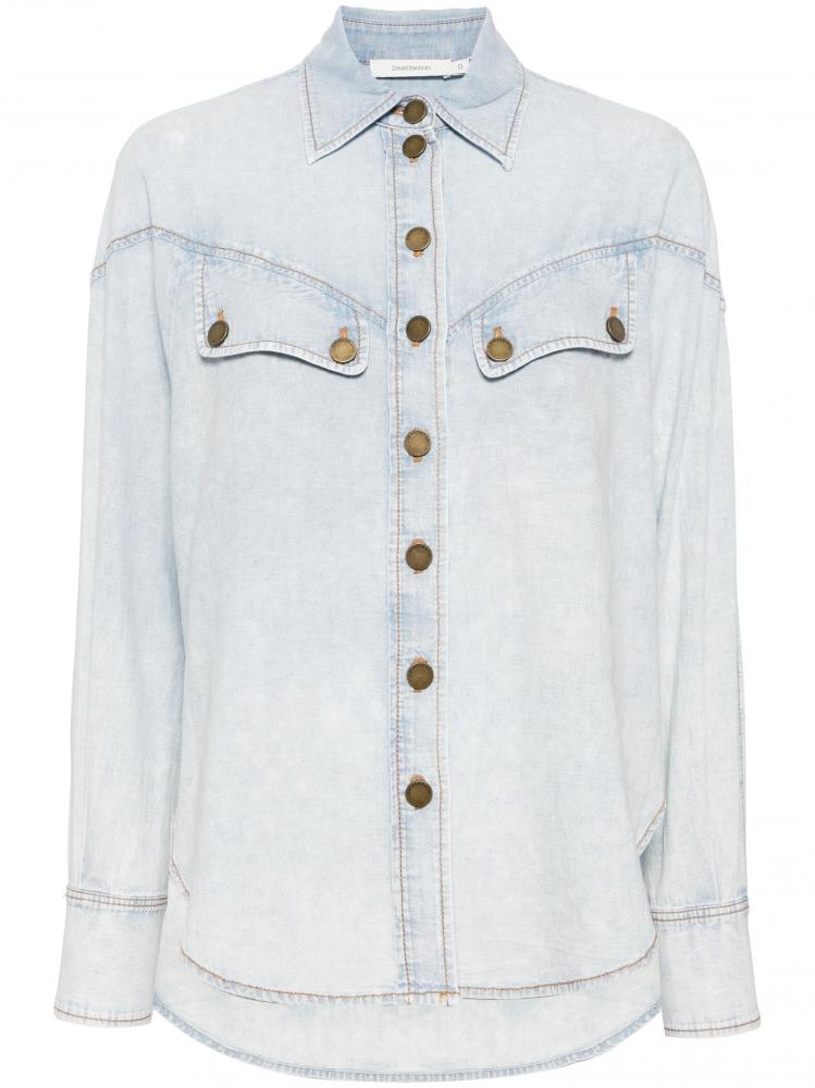 Zimmermann - drop-shoulder denim shirt