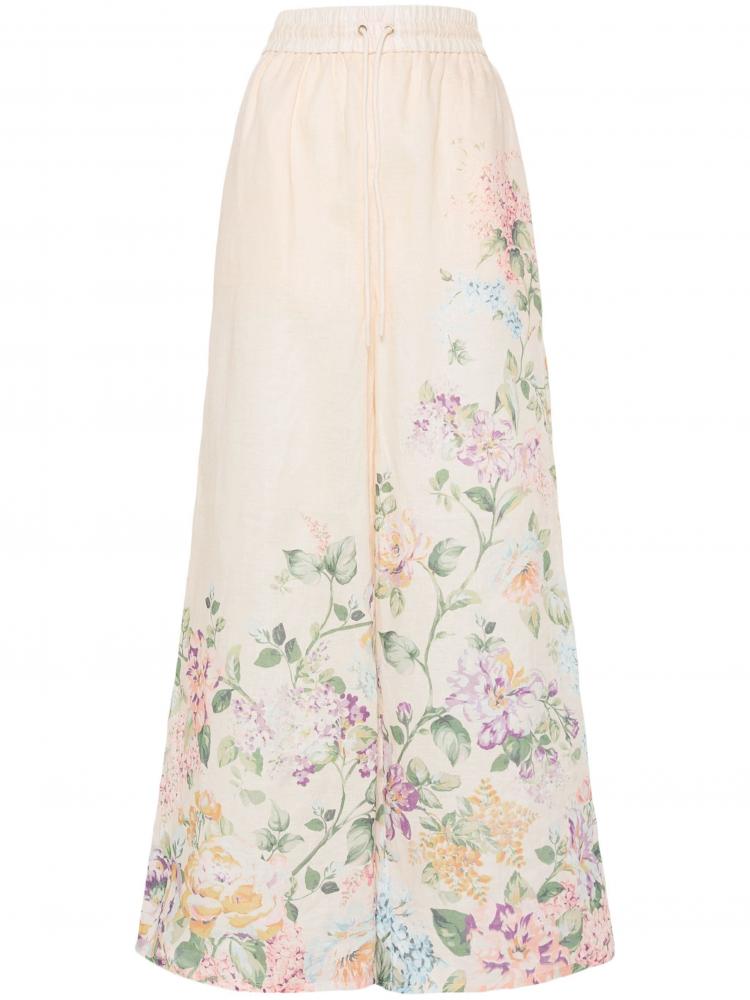 Zimmermann - Halliday floral-print palazzo trousers