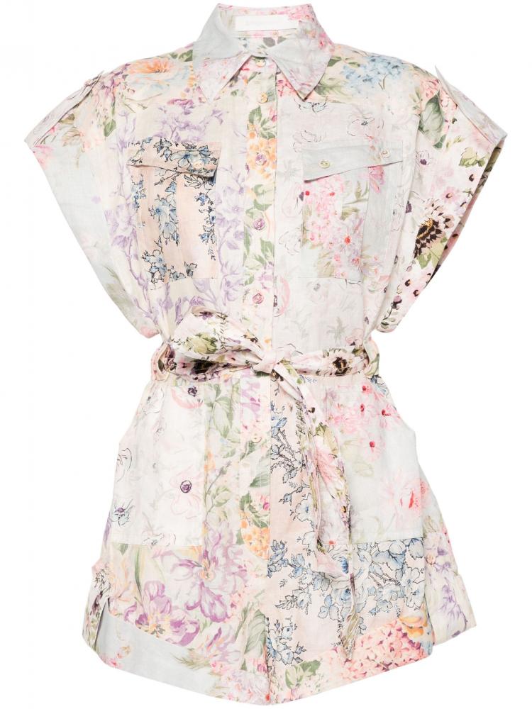 Zimmermann - Halliday floral-print playsuit