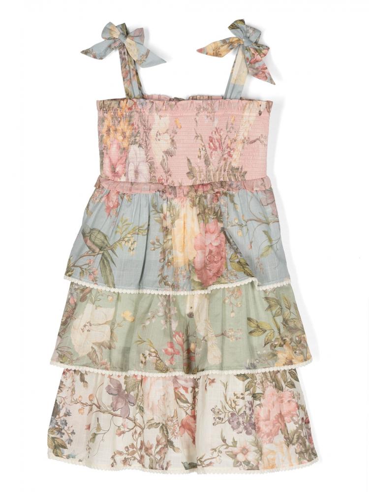 Zimmermann Kids - tiered floral cotton dress