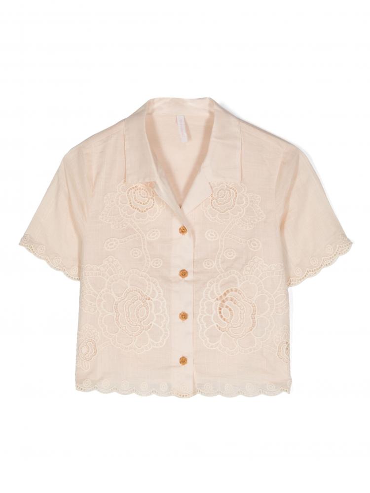 Zimmermann Kids - guipure-lace cotton blouse