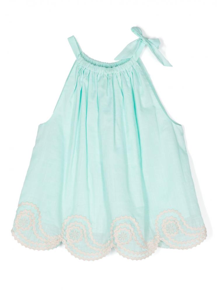 Zimmermann Kids - pleated halterneck cotton blouse