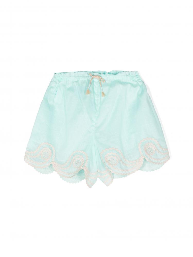 Zimmermann Kids - embroidered cotton shorts