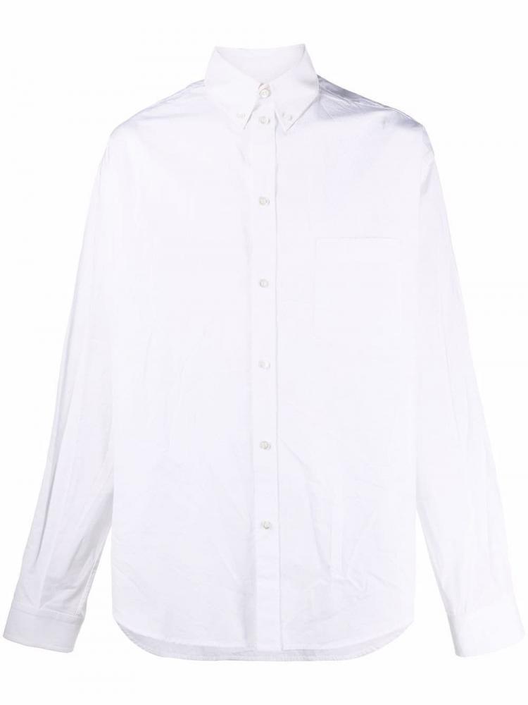 Balenciaga - White cotton longsleeved oversized cotton shirt