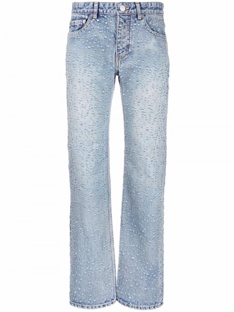 Balenciaga - distressed straight-leg jeans blue