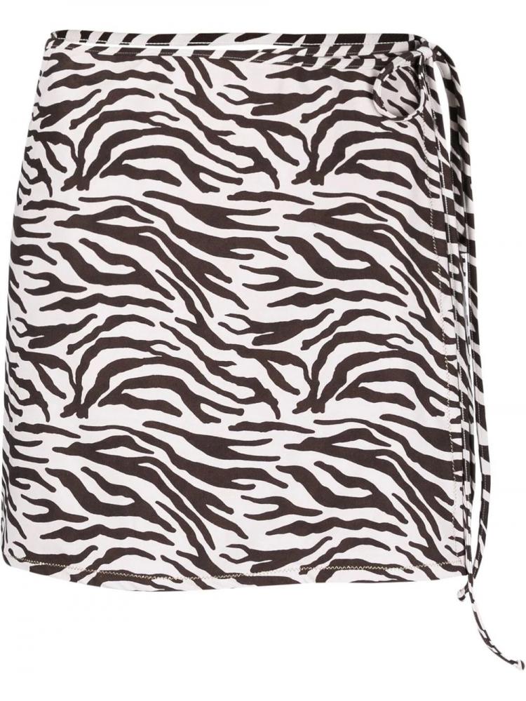 Reina Olga - Behati zebra-print wrap skirt mocha