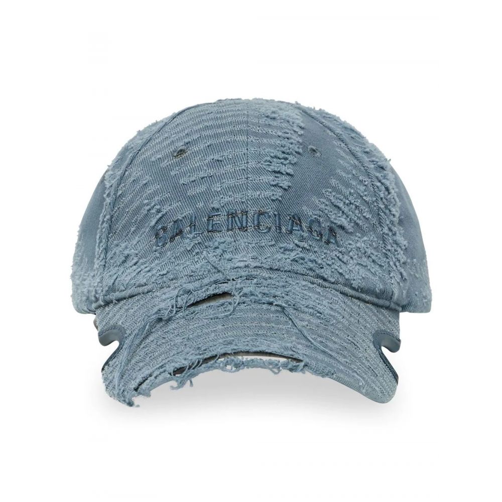 Balenciaga - embroidered-logo distressed cap