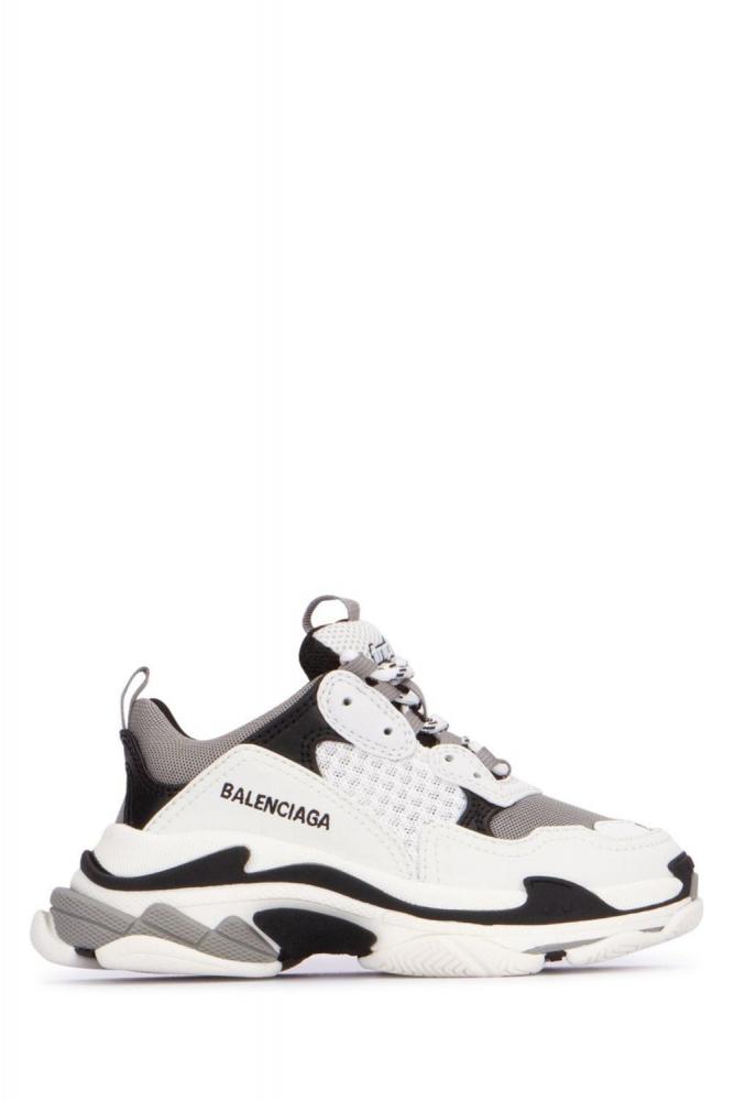 Balenciaga Kids - White Triple S Sneakers Black/Grey