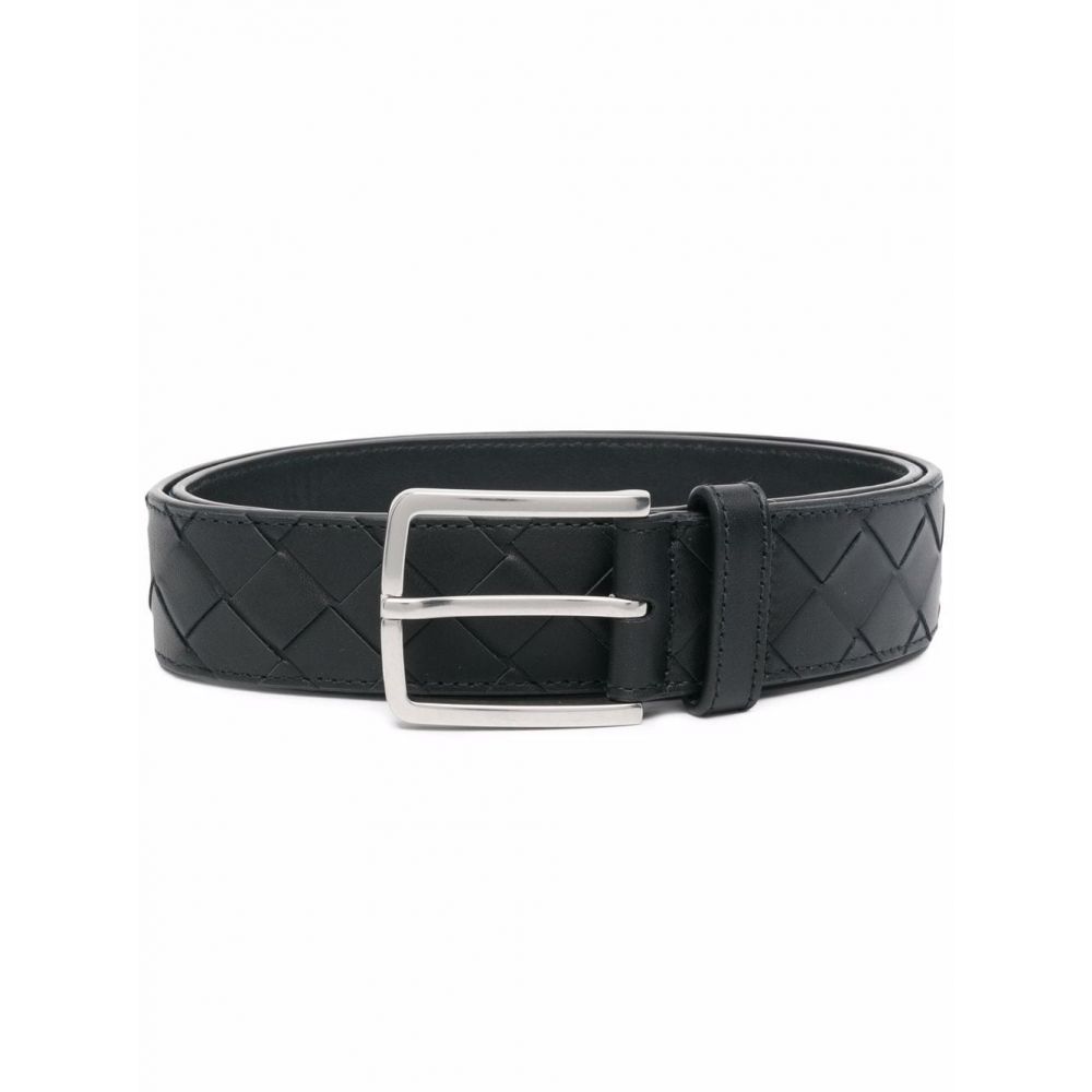 Bottega Veneta - True black leather Intrecciato leather belt