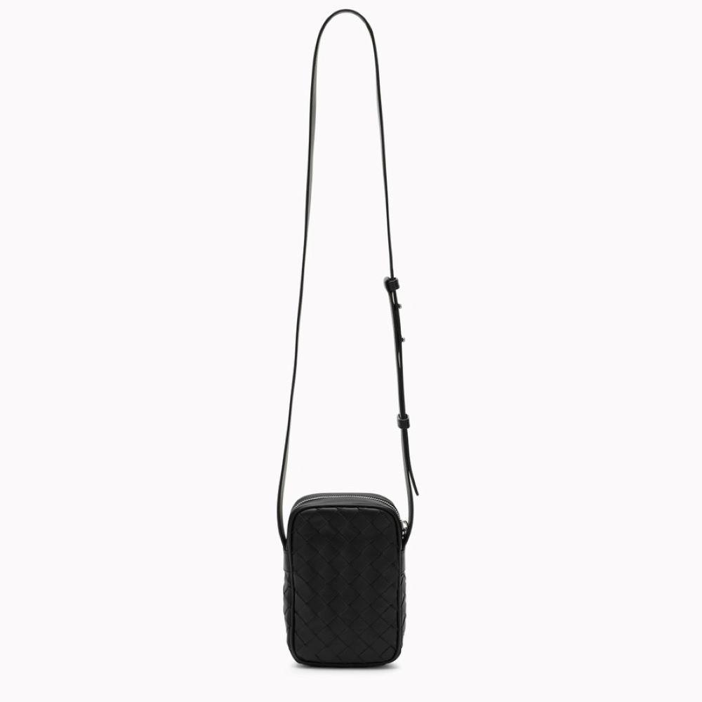 Bottega Veneta - Black 'Intrecciato' phone pouch