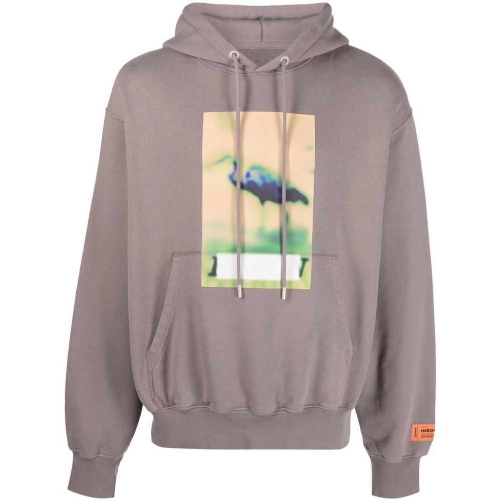 Heron Preston - graphic-print drawstring hoodie