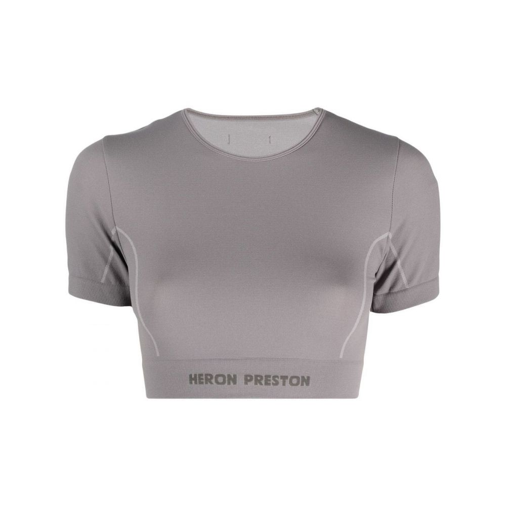 Heron Preston - logo-detail cropped performance top