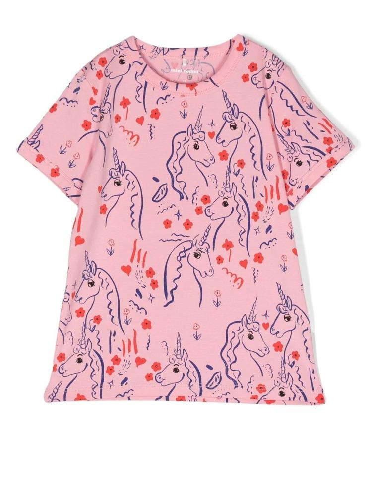 Mini Rodini - unicorn graphic-print T-shirt