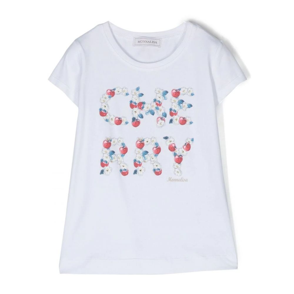 Monnalisa - floral cherry-print T-shirt