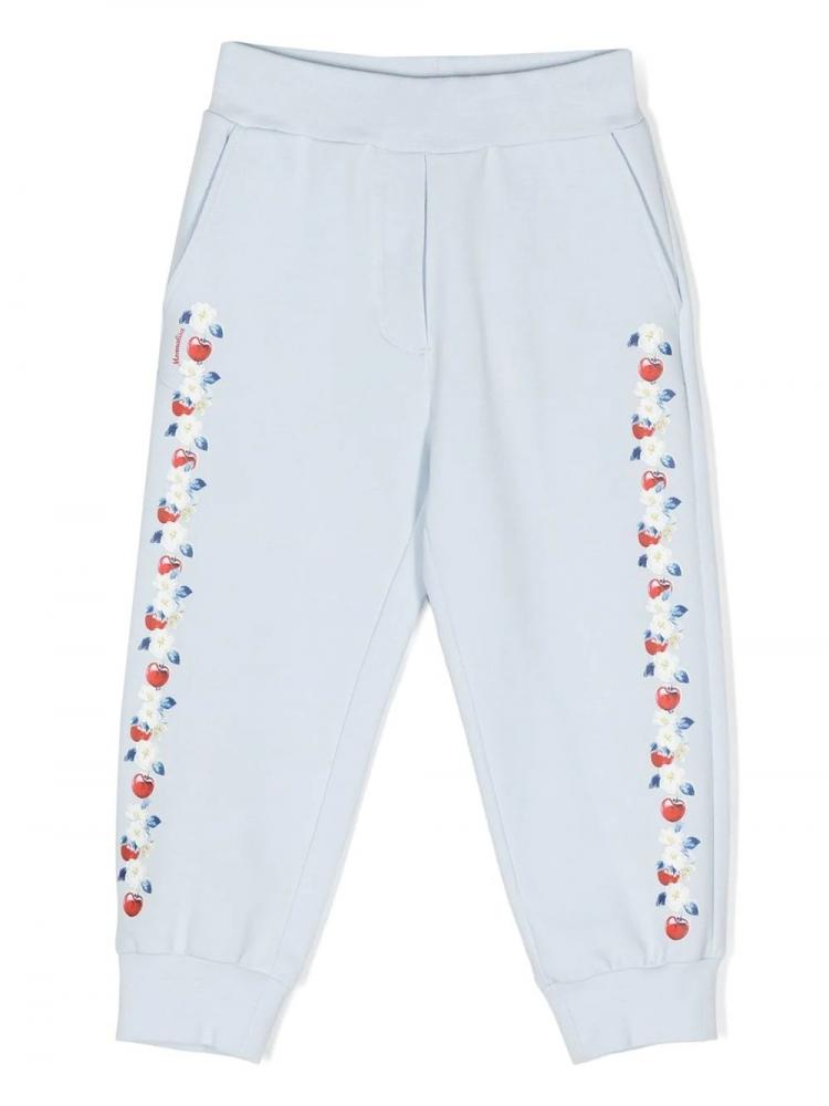 Monnalisa - cherry floral-print track pants