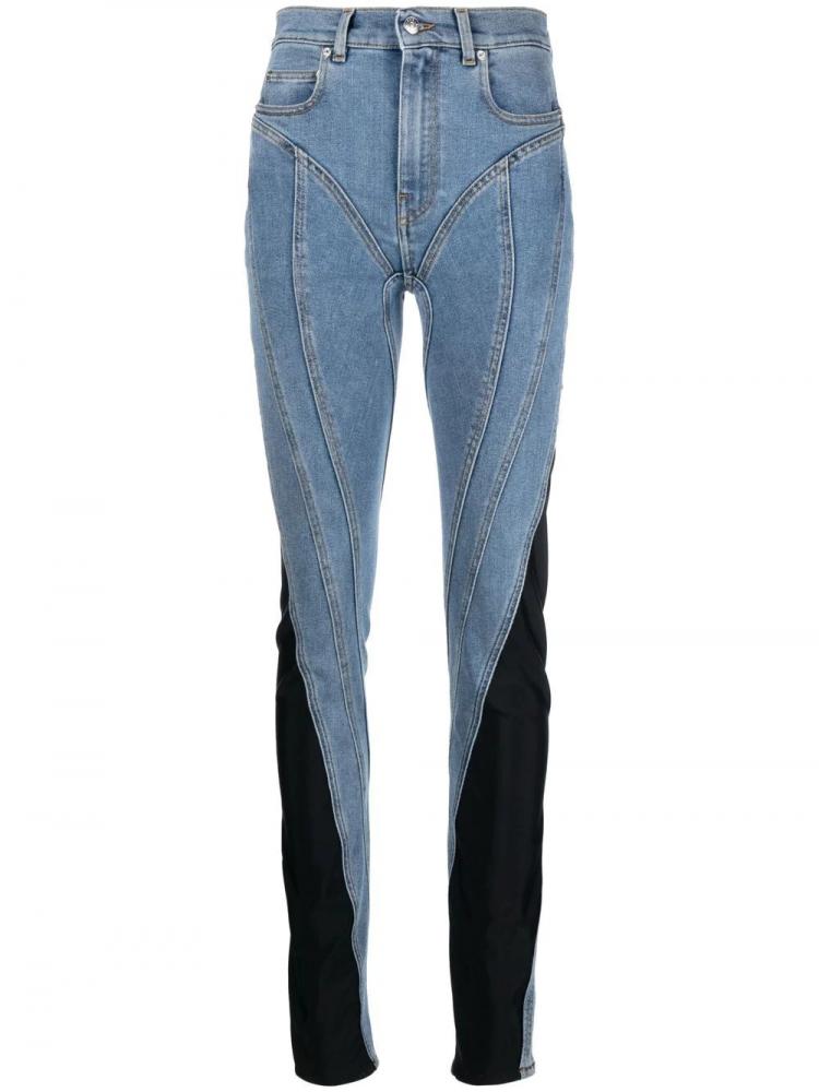 Mugler - twist-panelled high-waist jeans
