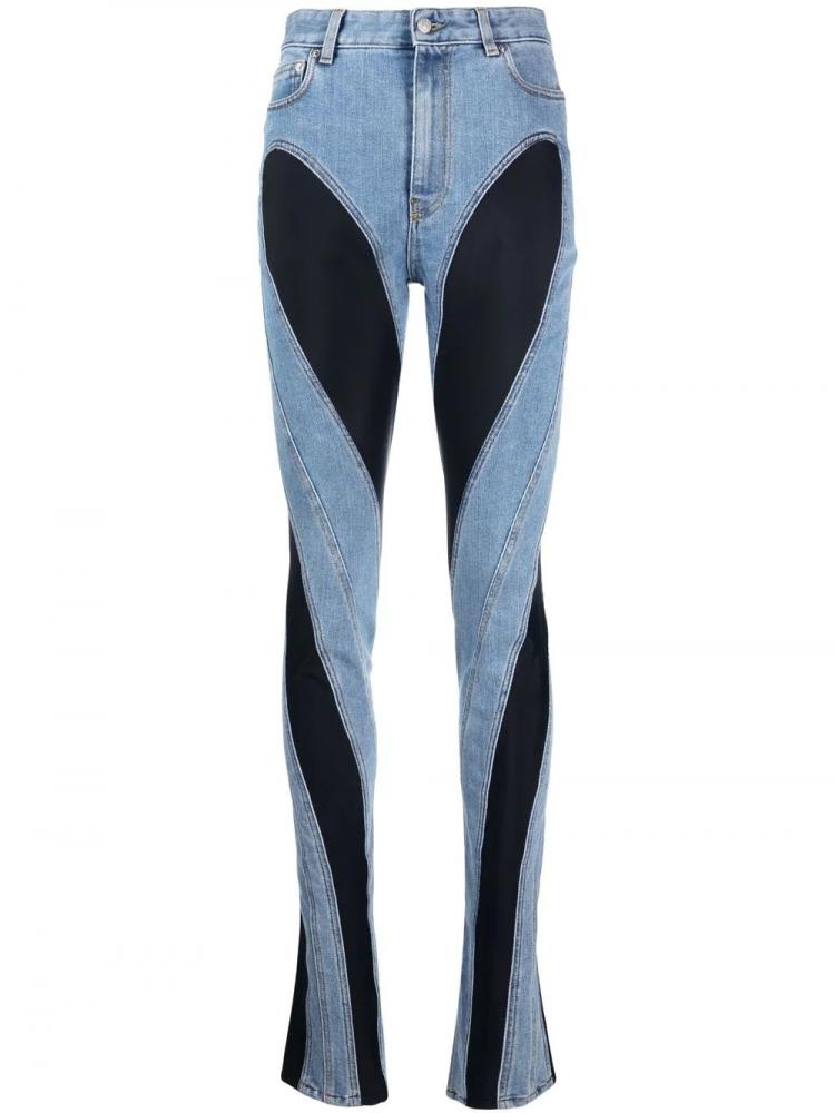 Mugler - two-tone skinny jeans