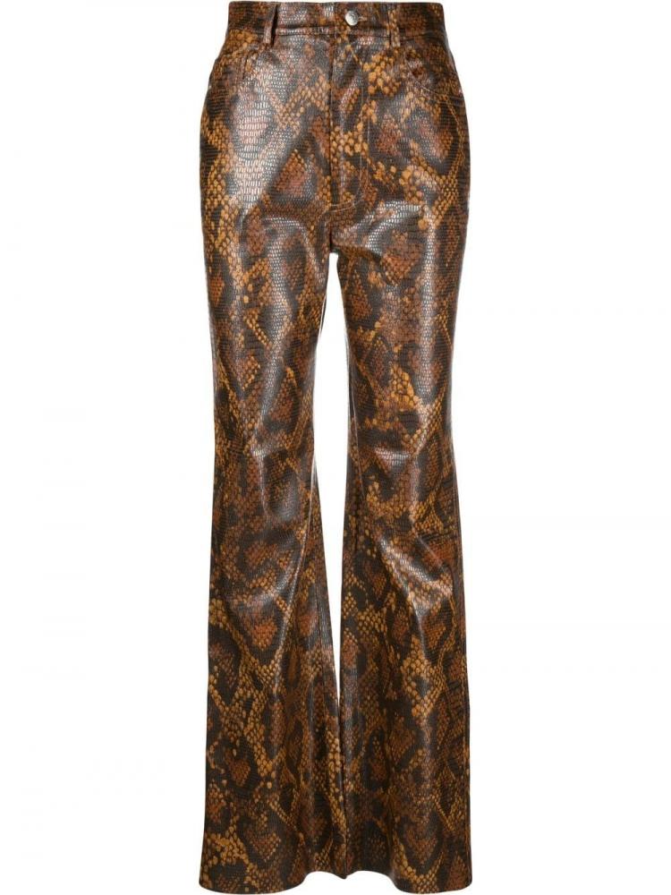Nanushka - snakeskin-print straight trousers