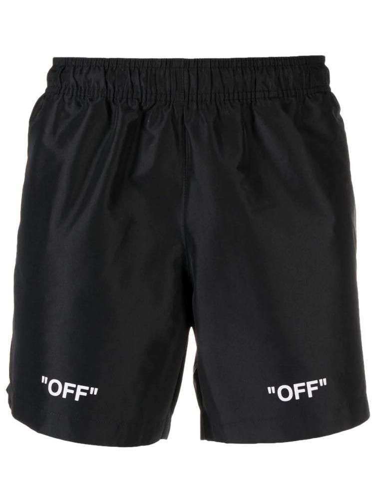 Off-White - logo print swim shorts