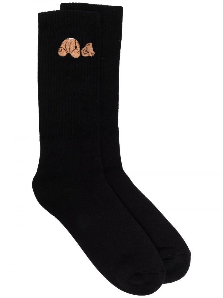 Palm Angels - Bear logo-embroidered ankle socks