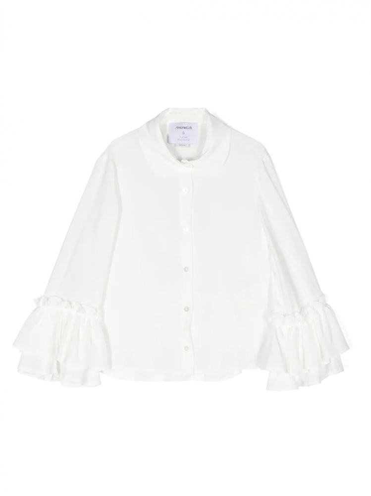 Simonetta Kids - ruffle-sleeve button-front blouse