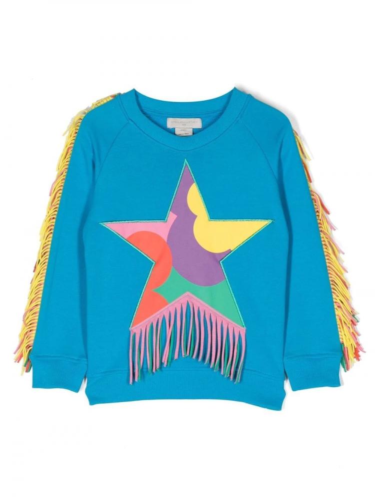 Stella McCartney Kids - fringed star-print sweatshirt