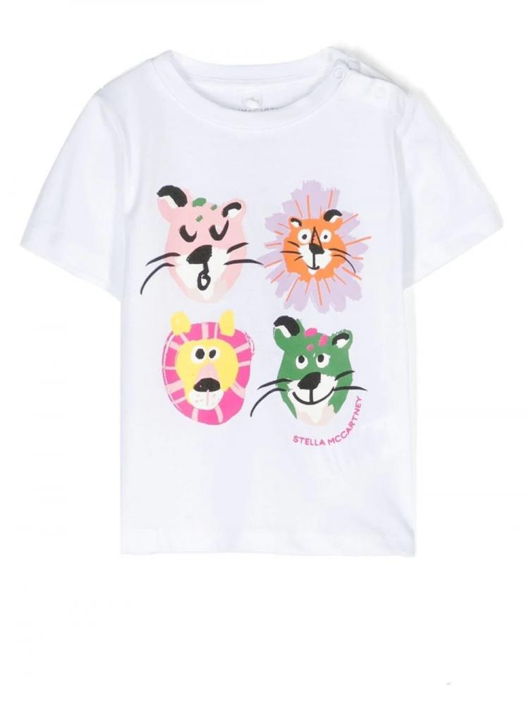 Stella McCartney Kids - animal-print cotton T-shirt