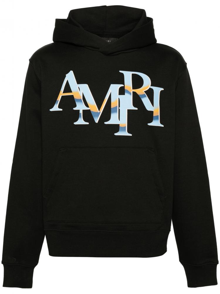 Amiri - Staggered-chrome cotton hoodie