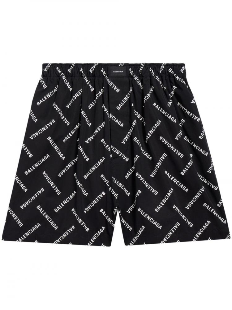 Balenciaga - Balenciaga black shorts with logo pattern