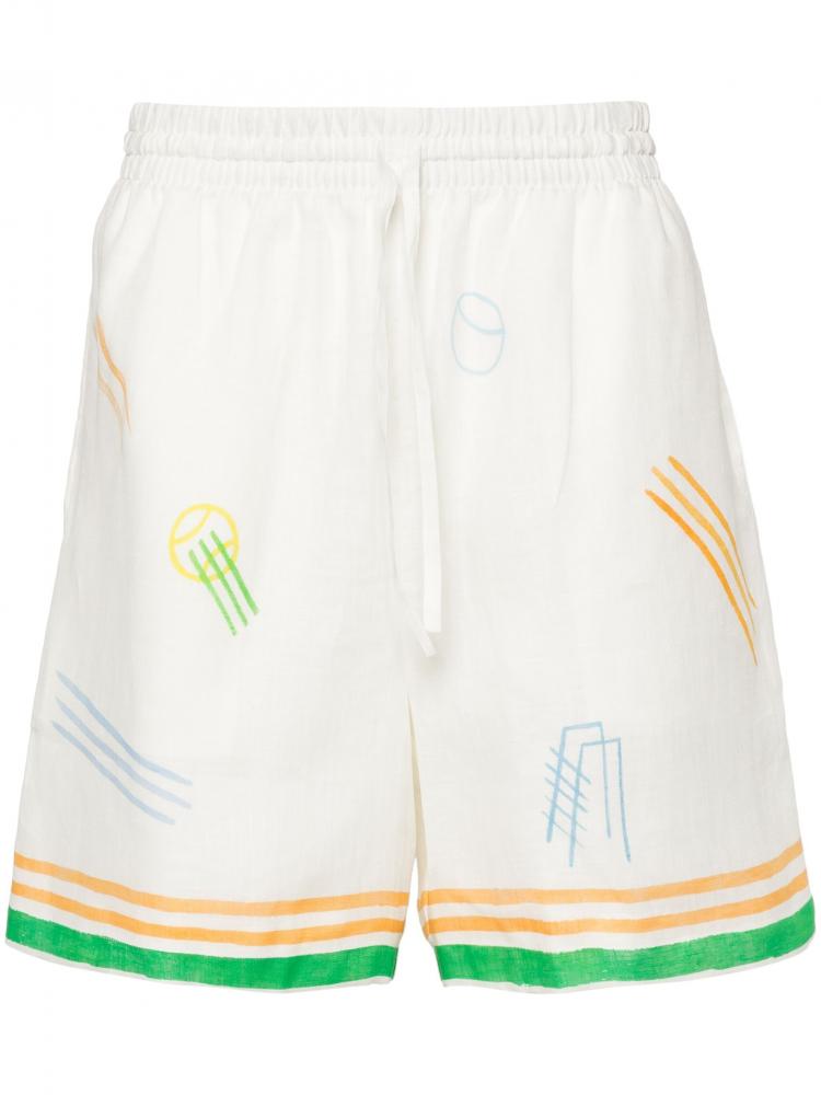 Casablanca - Le Jeu linen shorts