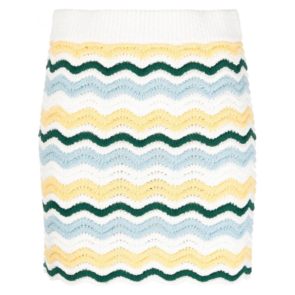 Casablanca - chevron-striped crochet miniskirt